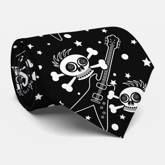Cravate Heavy Metal Skulls Tie (Roulé)