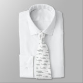 Cravate Hélicoptère classique blanc et gris (Attaché)