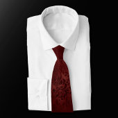Cravate Henné Romance | Red Satiny Grunge Damask