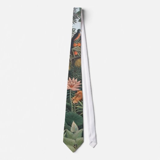 Cravate Henri Rousseau Le rêve Jungle Fleurs Surréalisme (Devant)