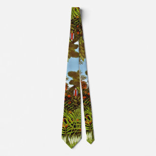 Cravate Henri Rousseau - Paysage exotique Jungle Art
