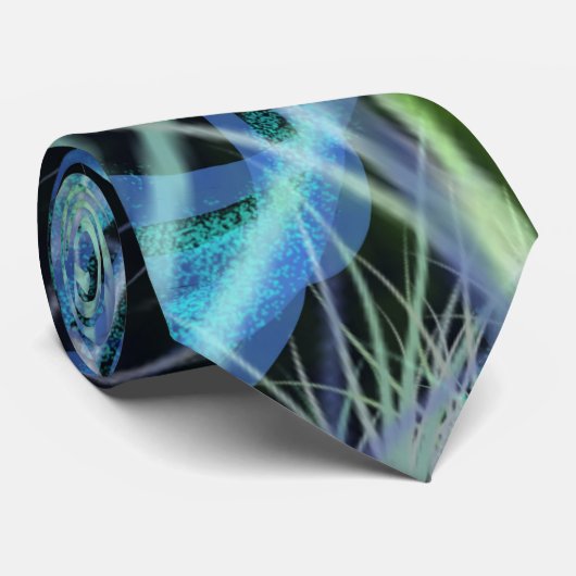 Cravate Herbe abstraite au-dessus de l'eau foncée (Roulé)