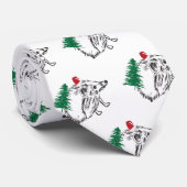 Cravate Hérisson Père Noël au col drôle (Roulé)