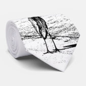 Cravate Héron en encre (Roulé)