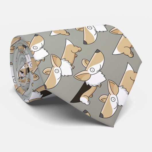 Cravate heureuse de Corgis (Roulé)