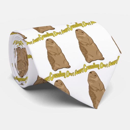 Cravate heureuse de jour de Groundhog (Roulé)