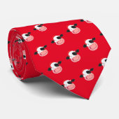 Cravate Heureuse Vache Holstein Porte Un Chapeau De Noël (Roulé)