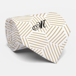 Cravate Hexagonal Lined Pattern Custom Monogram
