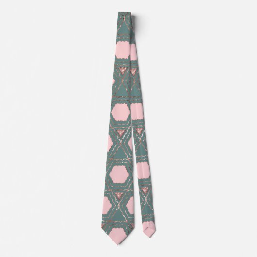 Cravate Hexagone de Honeycomb rose Turquoise Rose or (Devant)