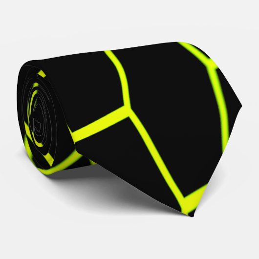 Cravate Hexagone jaune (Roulé)