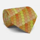 Cravate Hexagones - Miel (Roulé)
