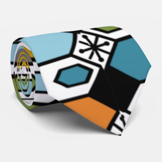 Cravate Hexagons et Starburst (Roulé)