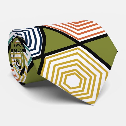 Cravate Hexagons et triangles (Roulé)