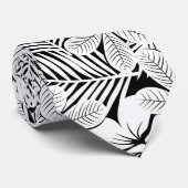 Cravate hibiscus blanc et feuilles de palmiers (Roulé)