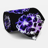 Cravate Hibiscus bleu (Roulé)