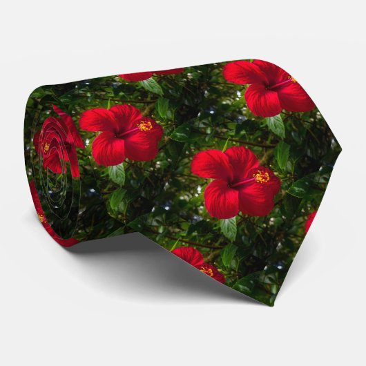 Cravate "Hibiscus Chanceux" (Roulé)