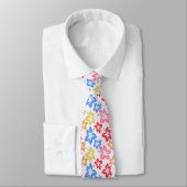 Cravate Hibiscus Coloré, Motif Des Fleurs (Attaché)