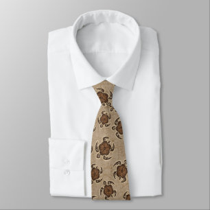 Cravate Hibiscus d'Uhane Honu Tortue hawaïenne Batik