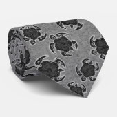 Cravate Hibiscus d'Uhane Honu Tortue hawaïenne Batik (Roulé)