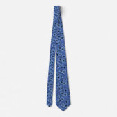 Cravate Hibiscus en Motif bleu (Dos)