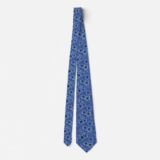 Cravate Hibiscus en Motif bleu (Dos)