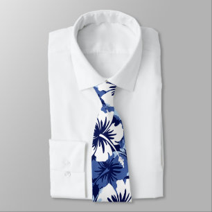 Cravate Hibiscus floral épopé Hawaïen imprimé recto ve