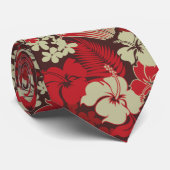 Cravate Hibiscus hawaïen de la baie de Kona Imprimé recto  (Roulé)
