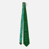 Cravate Hibiscus hawaïens et Tiki "Live Pono" Retro Green (Dos)