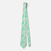 Cravate Hibiscus Pareau Hawaii Mint Floral Green (Devant)