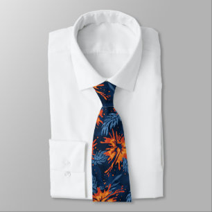 Cravate Hibiscus peint Floral Hawaiien Imprimé recto verso