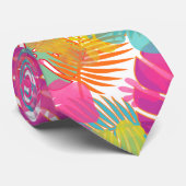Cravate Hibiscus rose de PixDezines/forêt tropicale (Roulé)