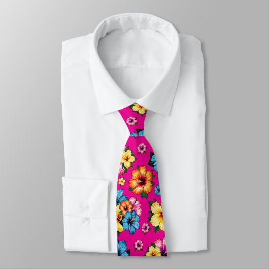 Cravate Hibiscus tropical (Attaché)