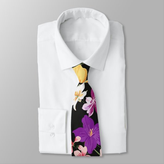 Cravate Hibiscus tropical Floral (Attaché)