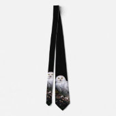 Cravate Hibou des neiges majestueux d'hiver (Dos)