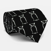 Cravate Hibou d'impression typographique (neige) (Roulé)