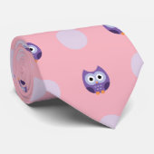 Cravate Hiboux pourpres espiègles (Roulé)