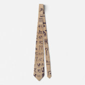 Cravate Hiéroglyphes égyptiens anciens Art sur parchemin (Devant)