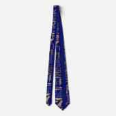 Cravate Hiéroglyphes égyptiens motif Gold Lapis Lazuli (Dos)