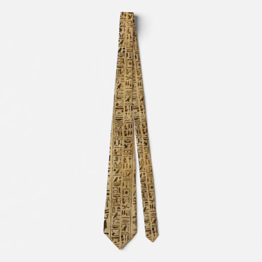 Cravate Hiéroglyphes égyptiens sur le papyrus (Devant)
