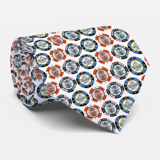 Cravate High Rollers Poker Chips Tie (Roulé)