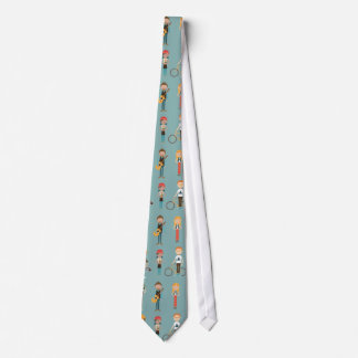 Cravate Hip Cartoon People Illustrations Motif (bleu)