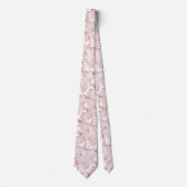Cravate Hip Retro Pastel Rose Mauve Mosaic Art Motif (Devant)