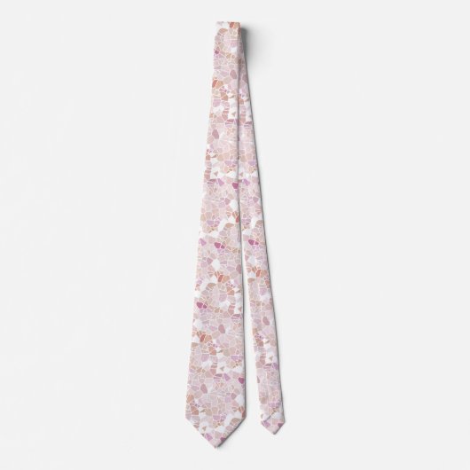 Cravate Hip Retro Pastel Rose Mauve Mosaic Art Motif (Devant)