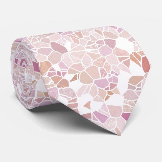 Cravate Hip Retro Pastel Rose Mauve Mosaic Art Motif (Roulé)