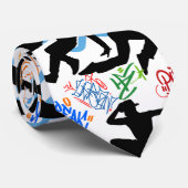 Cravate HipHop 50. Motif de danse (Roulé)