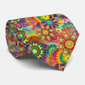 Cravate Hippie Super Techno Psychedelic Thunder_Cove (Roulé)