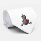 Cravate Hippo mignon avec hamsters (Roulé)