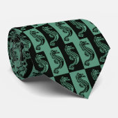 Cravate hippocampe Art nouveau - Vert (Roulé)