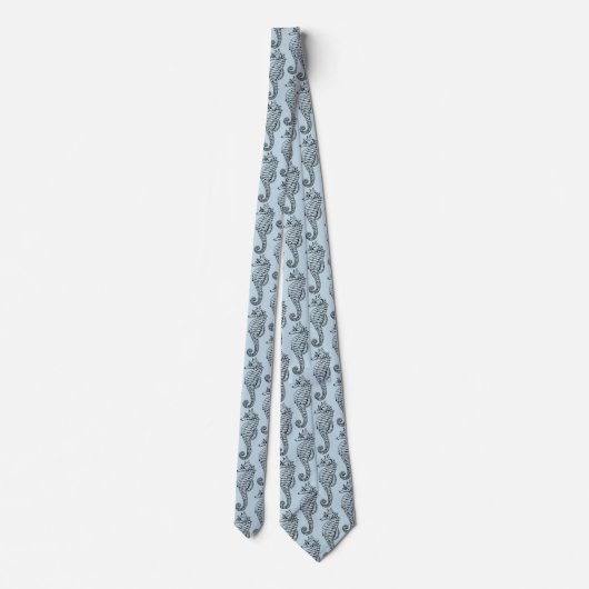 Cravate hippocampe graphique en bleu clair (Dos)