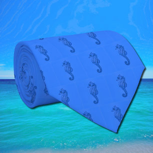 Cravate hippocampe graphique micro-motif à deux tons